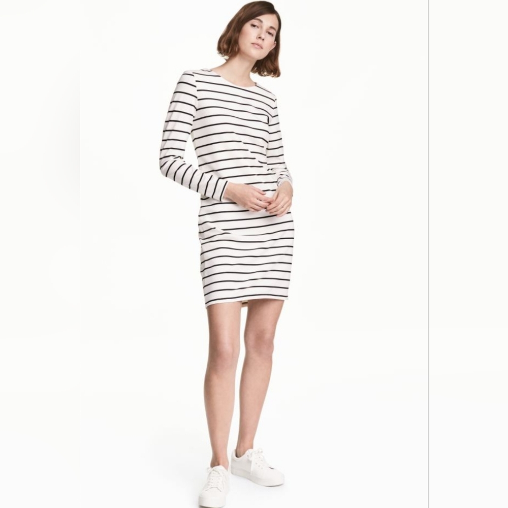 H&M STRIPED LONG SLEEVE DRESS - Picture 2 of 11